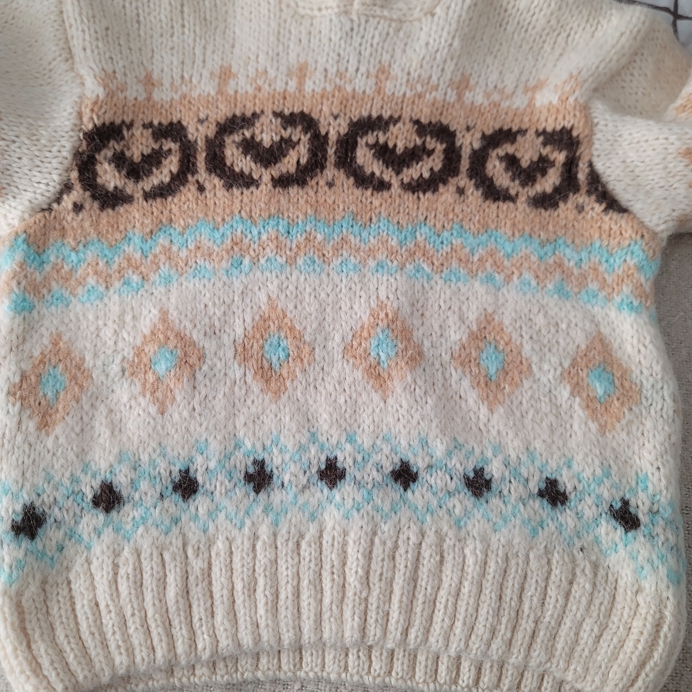 Zara Girls Patterned Wool Blend Knit Hoodie | Size 9-10 - Picture 16 of 17